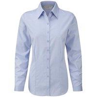 Russell Women's Herringbone Long Sleeve Work Shirt in Light Blue | Size: Medium