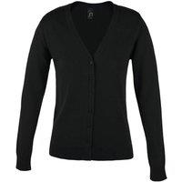 SOL'S Women's Golden V Neck Cardigan in Black | Size: 2XL