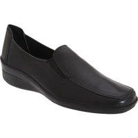Mod Comfys Women's Flexible Softie Leather Twin Gusset Casual Shoes in Black | Size: 5