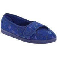 Comfylux Women's Diana Floral Slippers in Blue | Size: 8