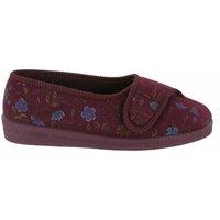 Comfylux Women's Diana Floral Slippers in Wine | Size: 6