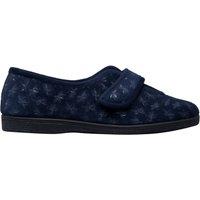 Sleepers Women's Ivy Floral V Throat Touch Fastening Slippers in Navy | Size: 4