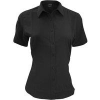 Henbury Women's Wicking Short Sleeve Work Shirt in Black | Size: XL