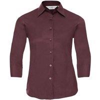 Russell Women's Collection 3 4 Sleeve Easy Care Fitted Shirt in Maroon | Size: XS