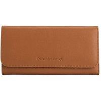 Smith and Canova Women's Genuine Leather Long Flap Over Purse in Tan