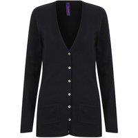 Henbury Women's V-Neck Button Fine Knit Cardigan in Navy | Size: Medium