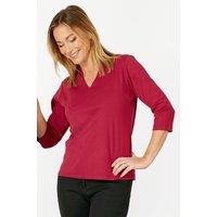 Penny Plain Women's High Back V-neck Top in Raspberry | Size: 22-24
