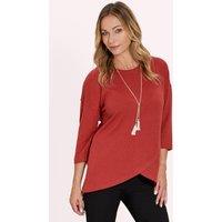 Penny Plain Women's Cross Over Hem Tunic in Burnt Orange | Size: 22-24
