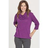 Penny Plain Women's Cuff Detail Cowl in Purple | Size: 22-24