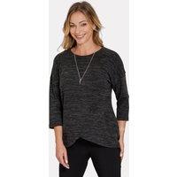 Penny Plain Women's Cross Over Hem Tunic in Charcoal | Size: 18-20
