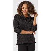 Penny Plain Women's Essential Cowl Neck Top in Grey | Size: 18-20