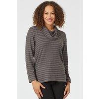 Penny Plain Women's Stripe Cowl Neck Top in Brown | Size: 14-16
