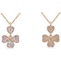 Charles William Women's Lucky Four Leaf Clover Pendant on Necklace | Size: 23 cm