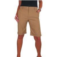 Paulo Due Women's Stretch Cuffed Bermuda Shorts in Beige | Size: 18