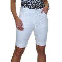 Paulo Due Women's Bermuda Chino Shorts in White | Size: 22
