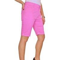 Paulo Due Women's Slim Fit Chino Casual Shorts in Bright Pink | Size: 20