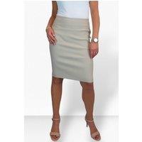 Paulo Due Women's Stretch Bodycon Pencil Skirt 22 in Light Beige | Size: 6