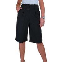 Paulo Due Women's Tailored Wide Leg Knee Shorts in Black | Size: 16