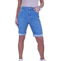 Paulo Due Women's Everyday Stretch Denim Knee Shorts in Pale Blue | Size: 20