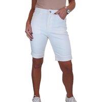 Paulo Due Women's Everyday Stretch Denim Knee Shorts in White | Size: 18
