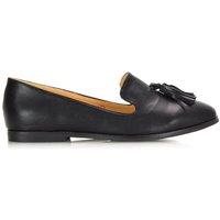 XY London Women's 'Betsy' Flat Pointed Toe Tassel Loafer Shoes in Black | Size: 5