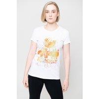 Woodstock Women's Splatter Logo Skinny Fit T-Shirt in White | Size: 2XL