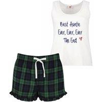 60 SECOND MAKEOVER Women's Best Auntie Ever Ever The End Pyjamas Tartan Trouser Bottoms Pyjama Family Matching in Green | Size: Large