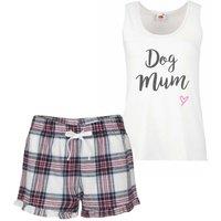 60 SECOND MAKEOVER Women's Dog Mum Pyjama Set Pink Tartan Pet Pajamas Clothes Present | Size: Large