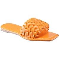 IVACHY Women's Slider Flat Mules in Orange | Size: 5