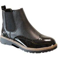 IVACHY Women's Women Chelsea Boots - Classic Brogue in Black | Size: 3