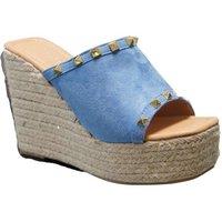 IVACHY Women's Summer Open Toe Espadrille Sandals in Blue | Size: 7.5