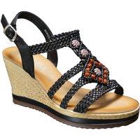 IVACHY Women's Summer Braided Strappy Sandals in Black | Size: 7