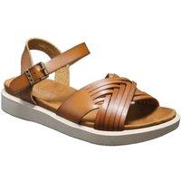 IVACHY Women's Summer Comfy Wide Ankle-Strap in Camel | Size: 4