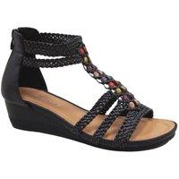 IVACHY Women's Summer Braided Sandals in Black | Size: 4