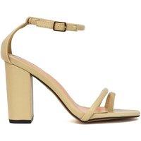 XY London Women's 'Liana' Strappy High Block Heel Sandals in Nude | Size: 6