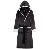 CityComfort Women's Hooded Fluffy Dressing Gown in Charcoal | Size: Medium
