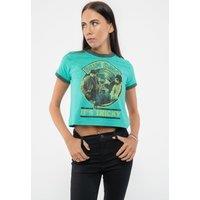 Run DMC Women's It's Tricky Vintage Logo Crop Top in Green | Size: Medium