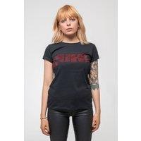 Cure Women's Diamante Band Logo Skinny Fit T-Shirt in Black | Size: XL