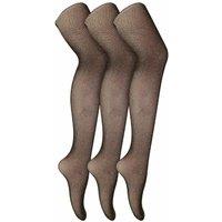 Sock Snob Women's 3 Pairs Fishnet Tights | Footed Pretty Stocking Ideal for Dance Party in Gold