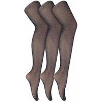 Sock Snob Women's 3 Pairs Fishnet Tights | Footed Pretty Stocking Ideal for Dance Party in Silver