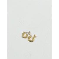 SVNX Women's Chunky Oval Half Hoop Earrings in Gold