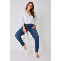 Yours Women's Skinny AVA Jeans in Blue | Size: 14L