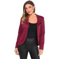 KRISP Women's Tailored One Button Work Blazer in Wine | Size: 8