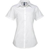 Premier Women's Supreme Heavy Poplin Short Sleeve Work Shirt in White | Size: 14