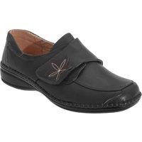 Boulevard Women's Wide Fitting Touch Fastening Casual Shoes in Black | Size: 4