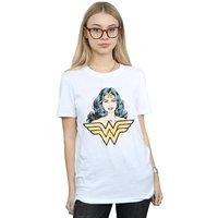 DC Comics Women's Wonder Woman Gaze Cotton Boyfriend T-Shirt in White | Size: XL