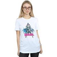 DC Comics Women's Batgirl Pose Cotton Boyfriend T-Shirt in White | Size: Medium
