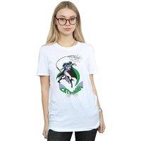 DC Comics Women's Catwoman Whip Cotton Boyfriend T-Shirt in White | Size: Medium