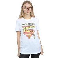 DC Comics Women's Superman Shield Cotton Boyfriend T-Shirt in White | Size: Medium