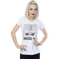 Disney Women's Cars Lightning McQueen Blueprint Cotton T-Shirt in White | Size: 2XL